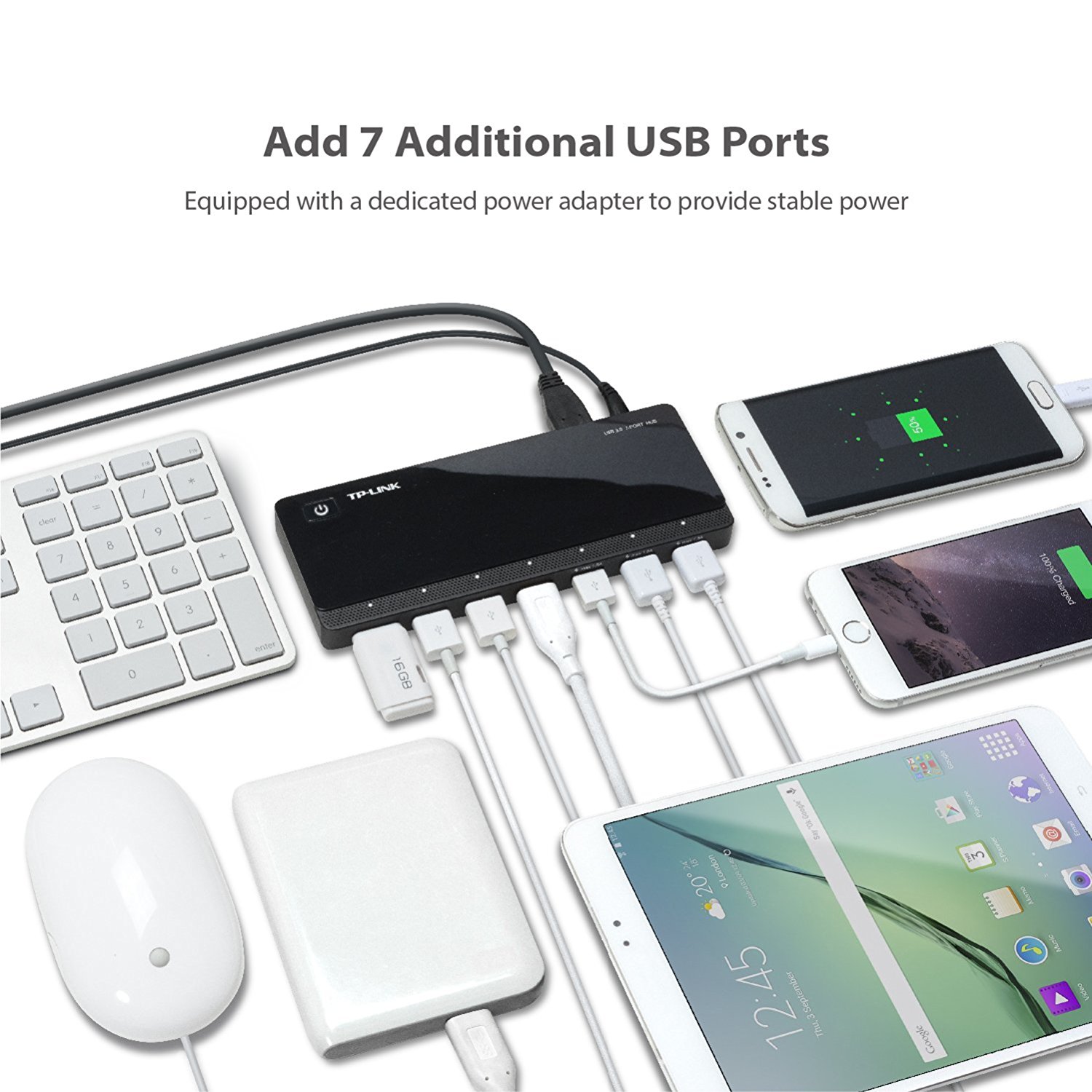 TP-LINK USB 3.0 7-Port Hub 2 Charging Ports