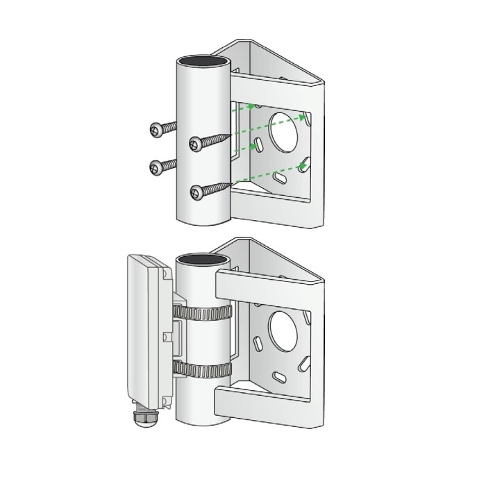 Altowav Wall standoff bracket, enables azimuth adjustment for AW3 D/P621, P421, C420 and C420 radios
