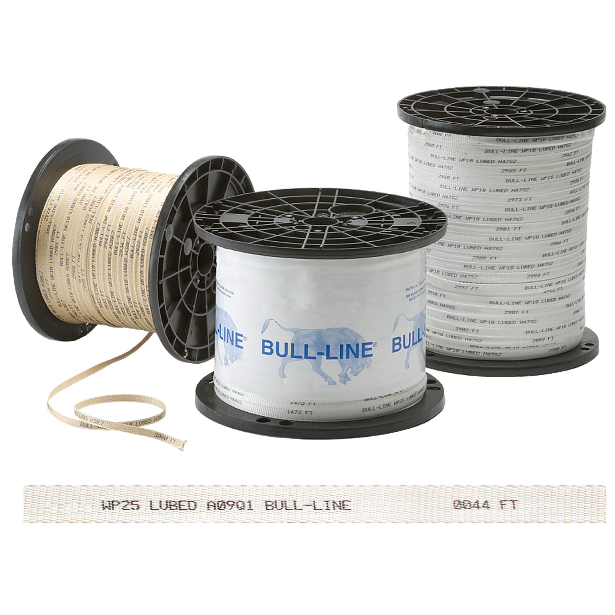 DuraLine BULL-LINE PULL TAPE WOVEN POLYESTER FIBER – California sales only compliant with PG&E standard 2500# 5000’ rolls