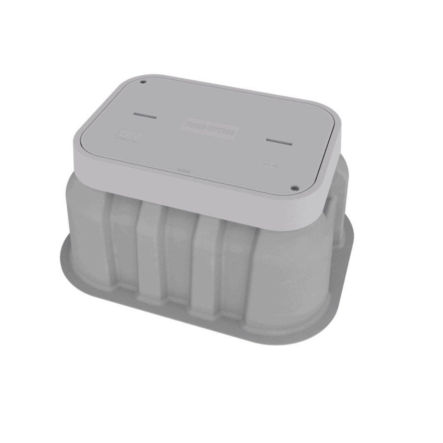 GlasMasters 13x24x18 Assy, Flared FRP Box, Solid Lid, Tier-15, Hex Bolts, Logo Not Specified (20/PLT)