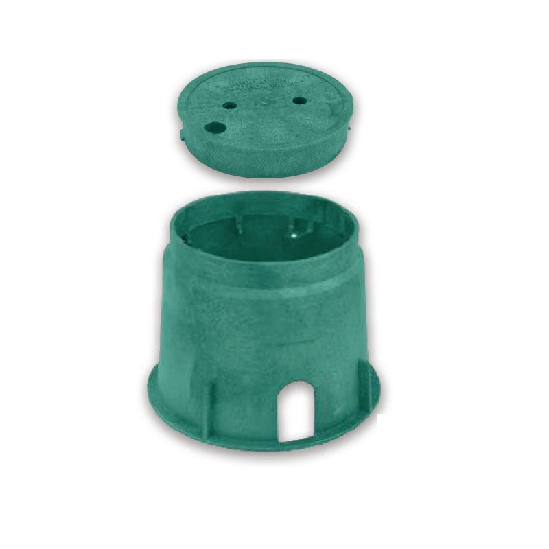 GlasMasters 10" Round 10" High Pedestrian Vault, Green Body, Green Lid, Hex Bolt, Blank Logo (90/PLT)