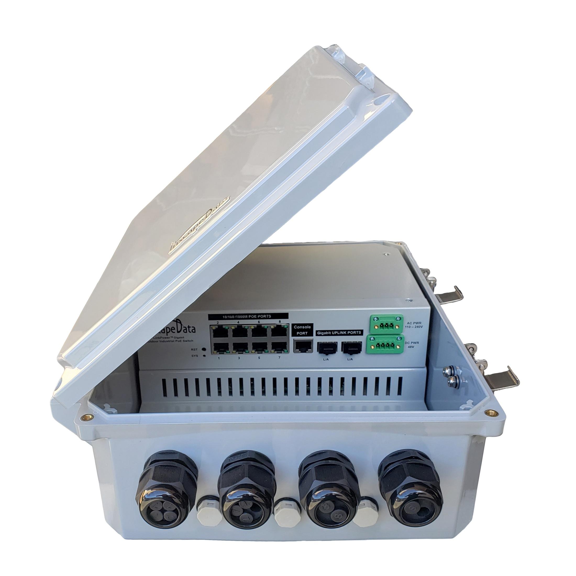 Inscape Data LinkPower™ 10-Port Gigabit Managed 802.3bt PoE Switch with 8 Ports, 2 SFP Fiber Gigabit Ports, 90W per PoE Port, 400W Total