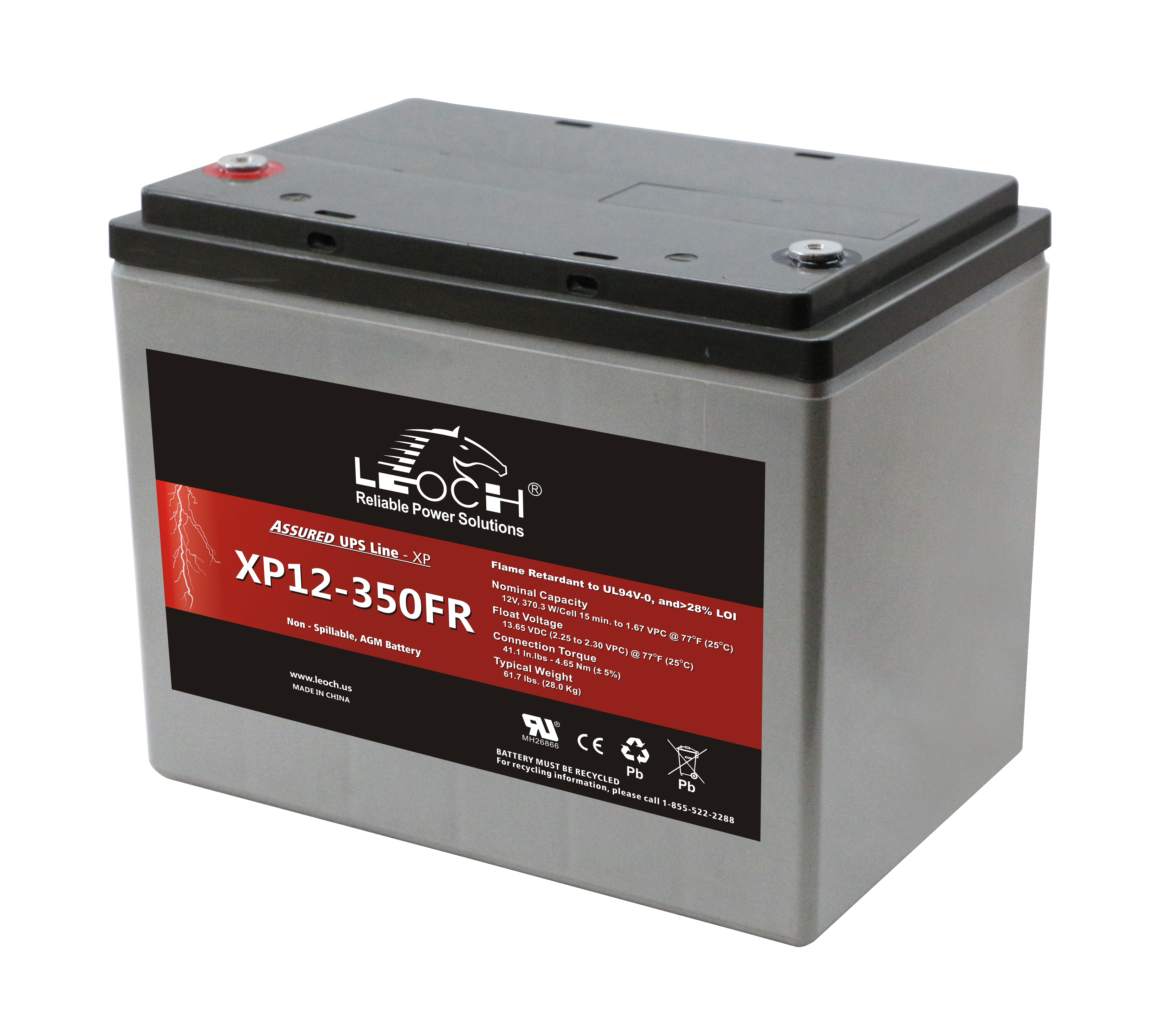 Leoch 12V 374Ah XP Series UPS High Rate Battery