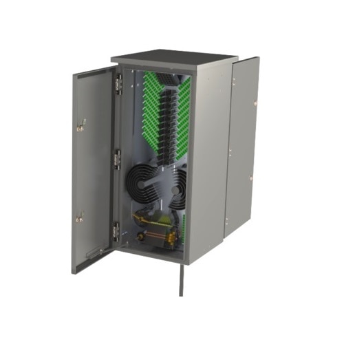 LiteLinx Cabinet 144F with fully loaded with cassettes (cassettes includes the fiber & feedrs) ready for patching, 144F Stub 100F