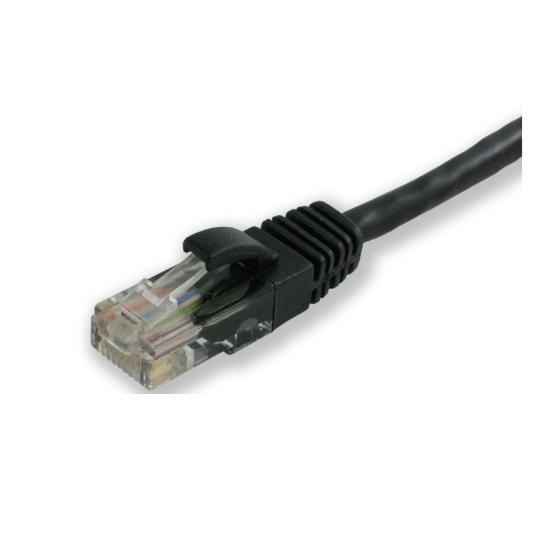 Lynn Choice CAT6 Patch Cord: 24AWG, 50µ Gold-Plated, Individually Packed, CM Jacket, One Length Label, Black Color, Booted, 6 inches
