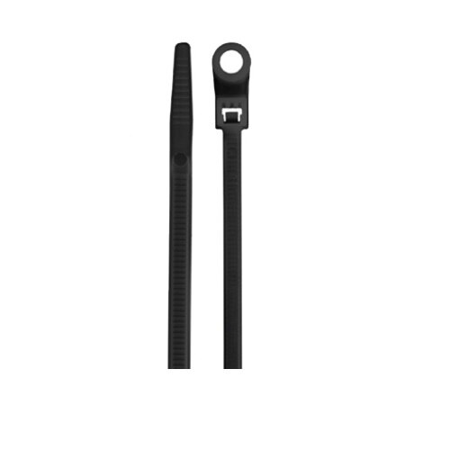 Perfect Vision Cable Tie, 11" Black w/Mount Hole, Indoor, 50lb, (Bag of 100)