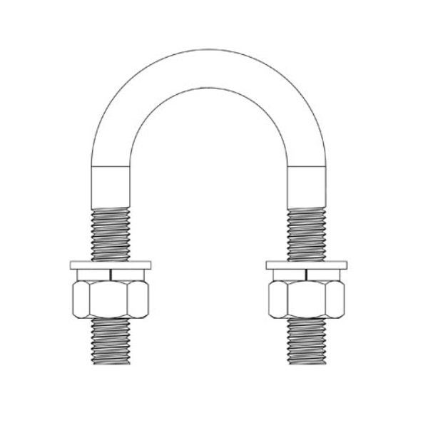 Perfect Vision Galvanized U Bolt Assembly, 5/8" x 2-9/16" x 4-1/2"