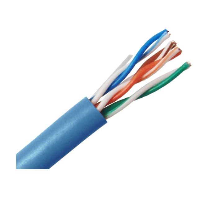 Primus Cable CAT5E Bulk Cable - (U/UTP) CMR, 24AWG 8/C Solid BC, (ETL), 1000' Pull Box – Blue