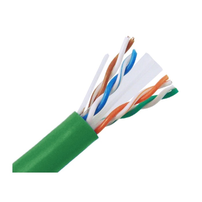 Primus Cable CAT6A Bulk Cable - MIG+ 10G, (U/UTP) CMR, 23AWG 8/C Solid BC (UL/ETL), 1000' Wooden Spool - Green