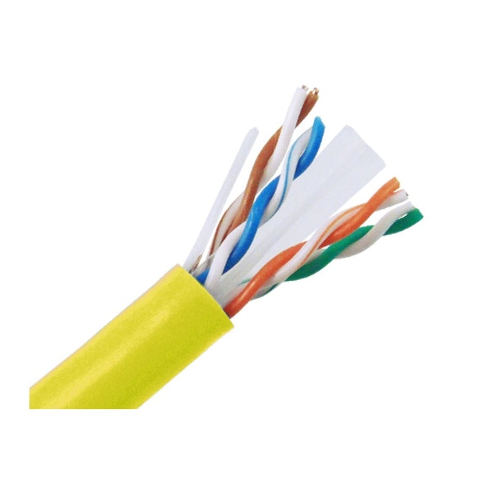 Primus Cable CAT6A Bulk Cable - MIG+ 10G, (U/UTP) CMR, 23AWG 8/C Solid BC (UL/ETL), 1000' Wooden Spool - Yellow