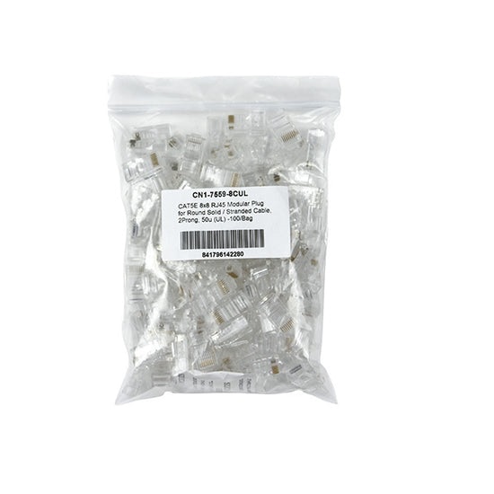 Primus Cable CAT5E RJ45 Connector - OD Under 6.5mm - 100-Pack