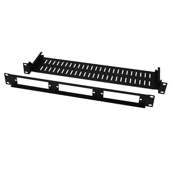 Primus Cable Rack Mount 1RU Blank Fiber Patch Panel, Holds 3 LGX Footprint Adapter Panels/Cassettes, with Cable Manager, Adjustable (4.7"-7.9") – Black