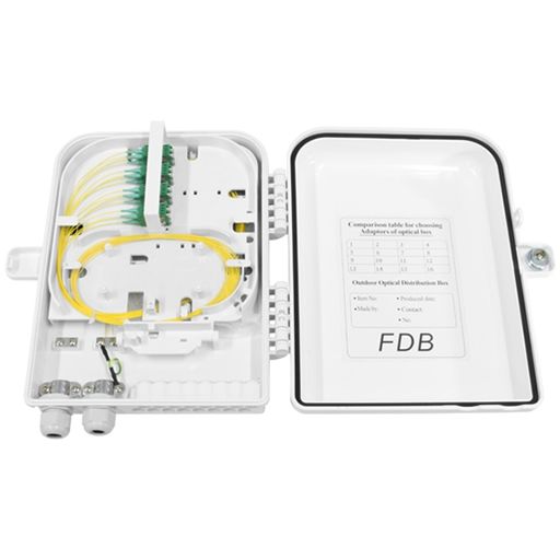 Primus Cable Fiber Termination Box, Wall Mount, Plastic, 16 Splices, Indoor/Outdoor, IP-65 Rated White