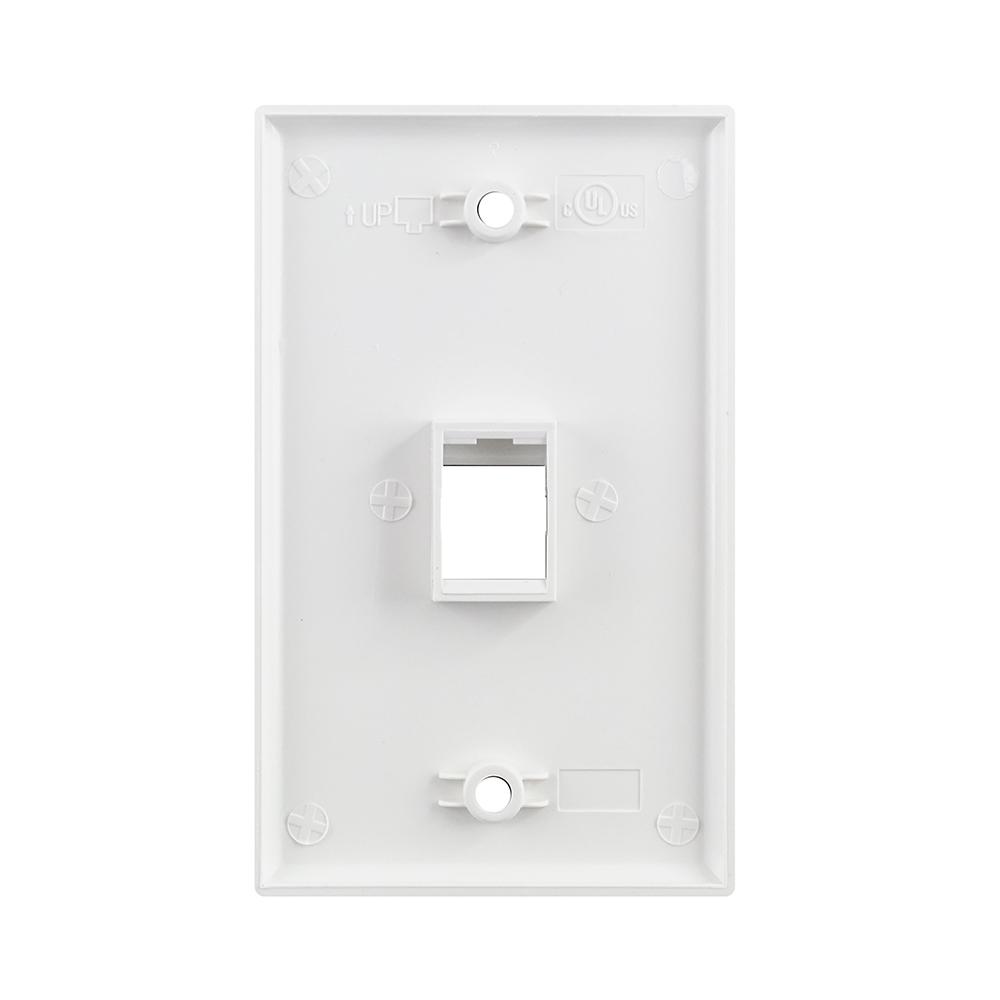 Single Color Keystone Simply45 1 Port White Keystone Wall Plate, Standard, Single Gang, UL ...