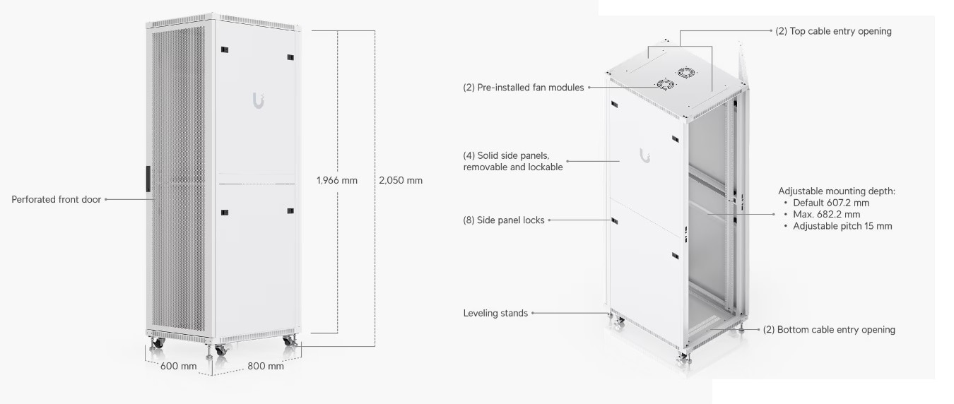 Unifi Network Rack Layout Ubiquiti Networks UniFi 42U Rack Cabinet