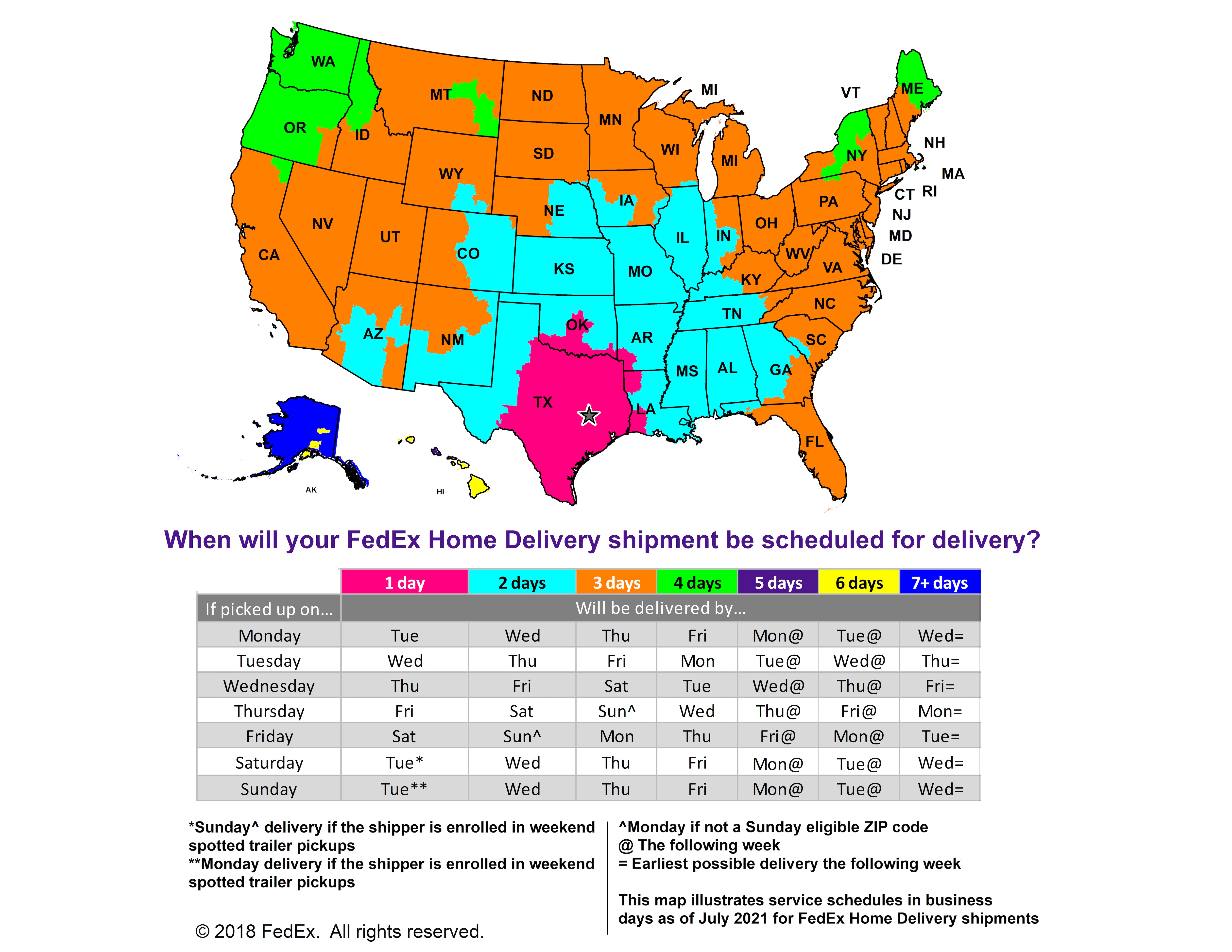 FedEx Ground Transit Map