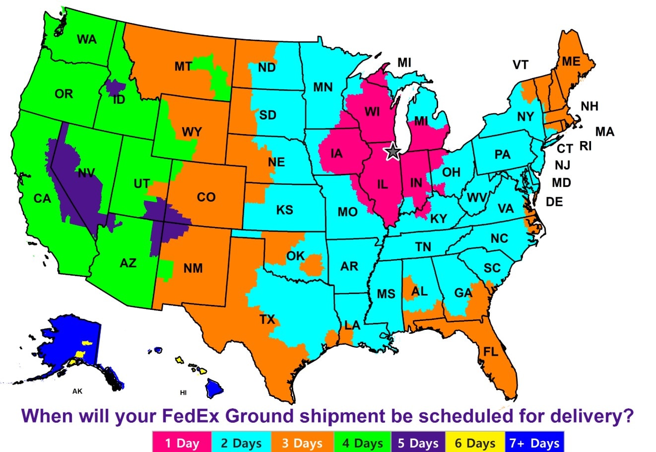 West Chicago FedEx Ground Transit Map
