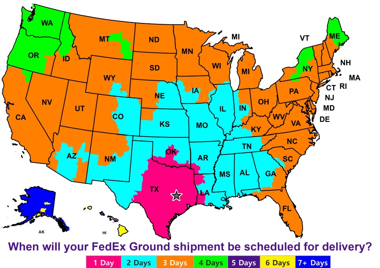 College Station FedEx Ground Transit Map