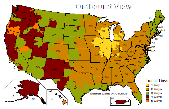 Aurora UPS Ground Transit Map